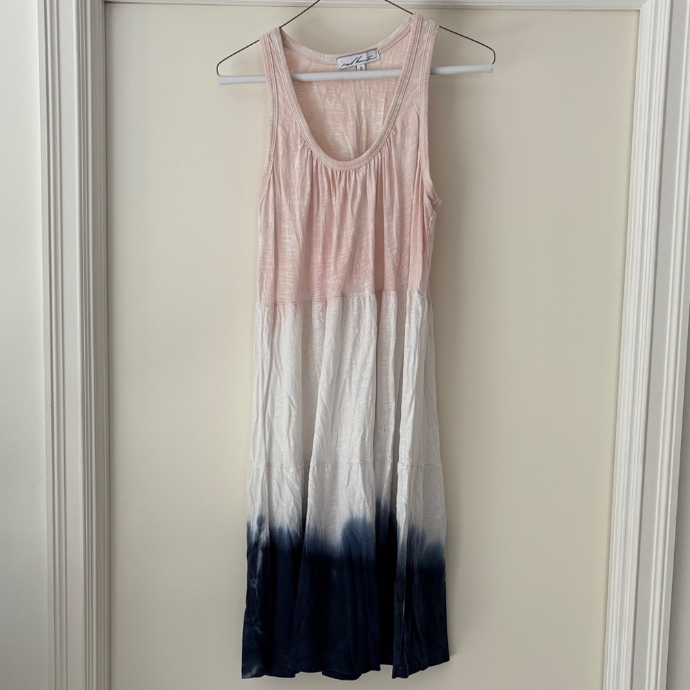Red Haute Pink and Blue Ombre Midi Dress